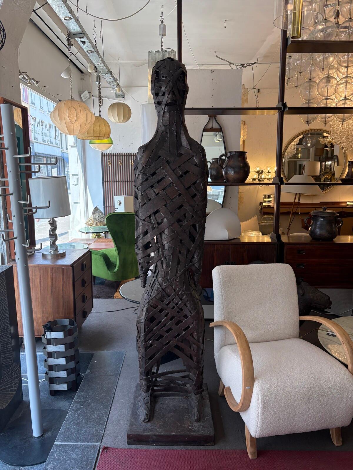 Mid-Century Modern Iron Sculpture By Robert Michiels, Belgium, 1960s For Sale