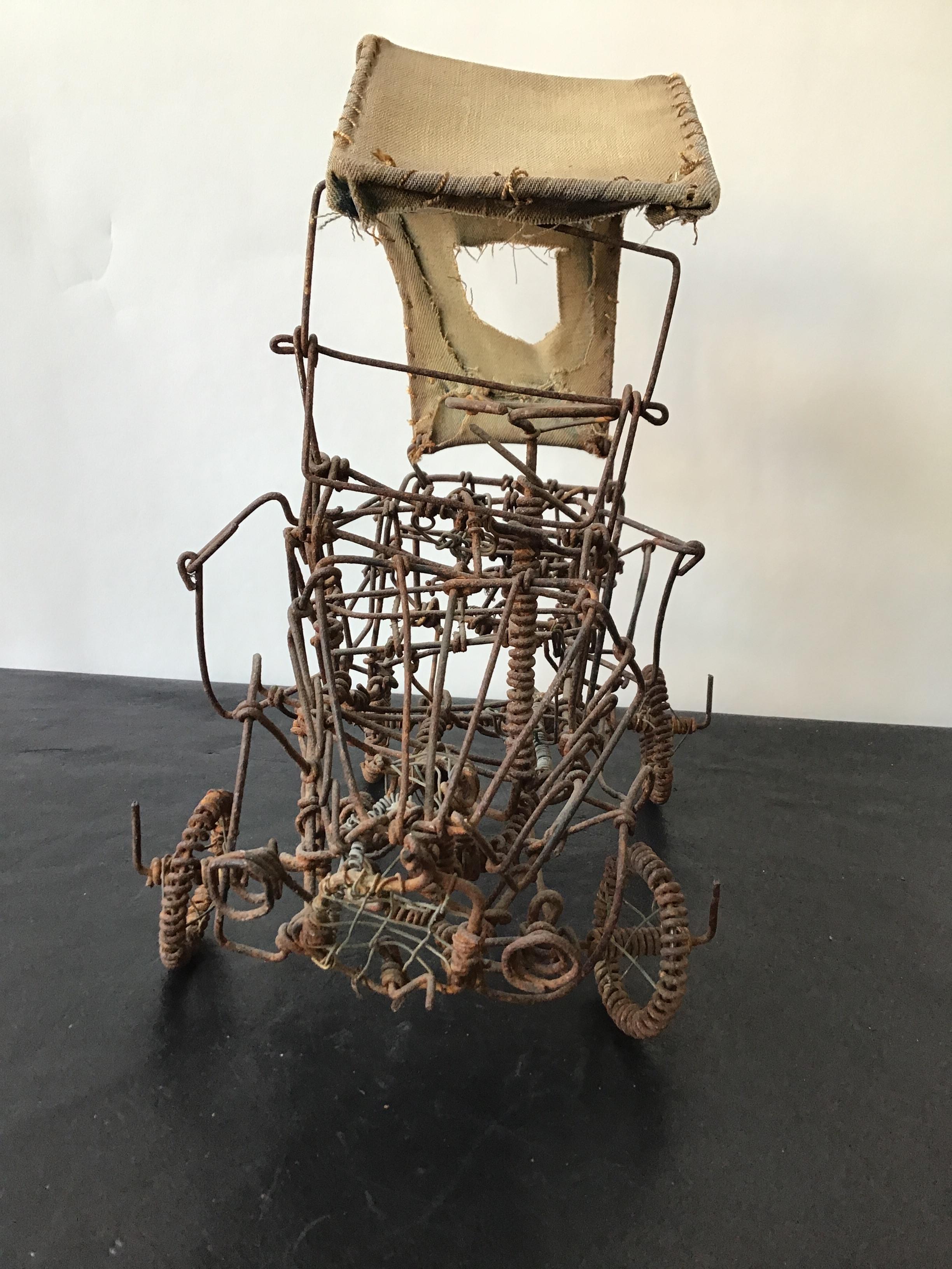 Iron Sculpture of 1920s Rag Top Car For Sale 2