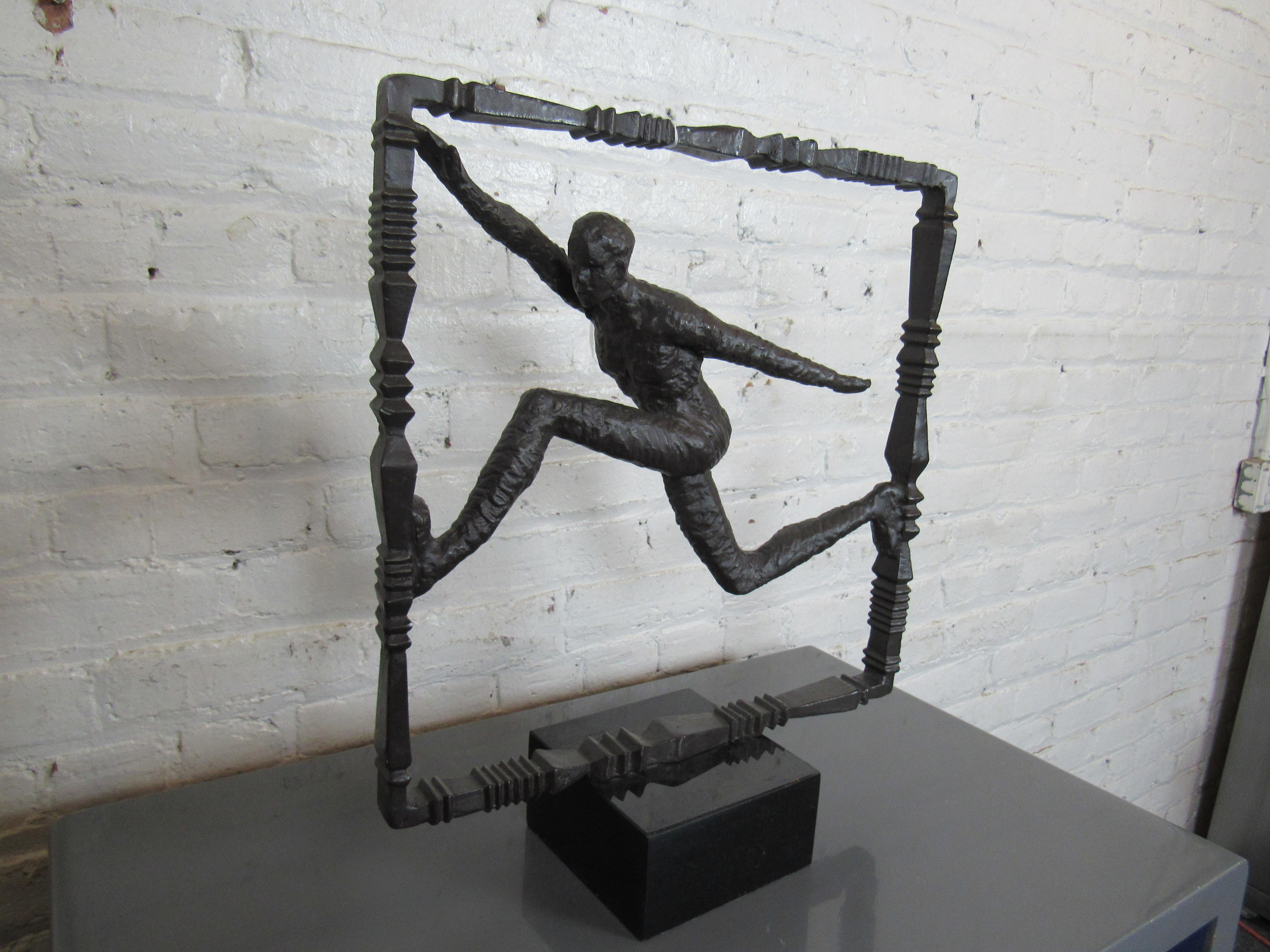 Iron Sculpture of Running Figure In Good Condition In Brooklyn, NY