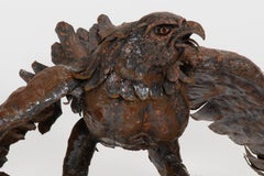 “Iron Sentinel” — Large 20th Century Eagle Sculpture, Signed Rubin