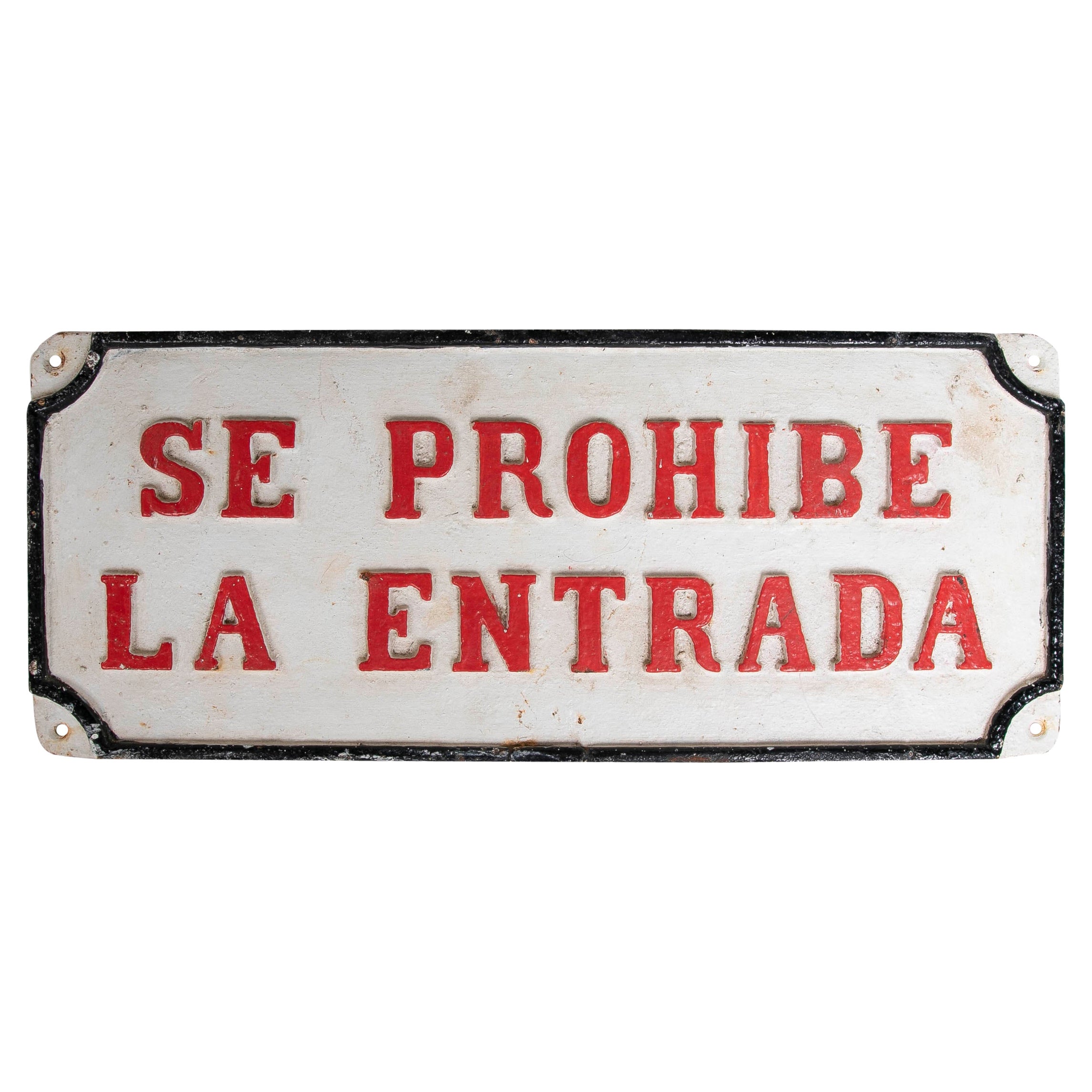 Iron Ship's Sign with Inscription, "No Entry" For Sale