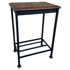 Iron Side Table W/Antique Top