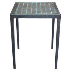 Iron Side Table with Saint-Gobain Glass in the Manner of Jean-Michel Frank