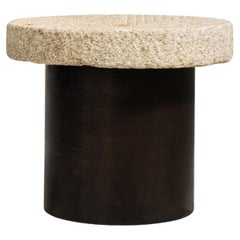 Iron Side Table with Stone Top