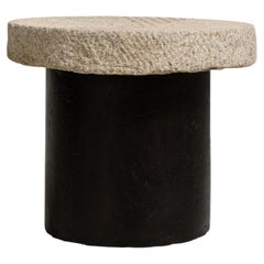 Iron Side Table with Stone Top
