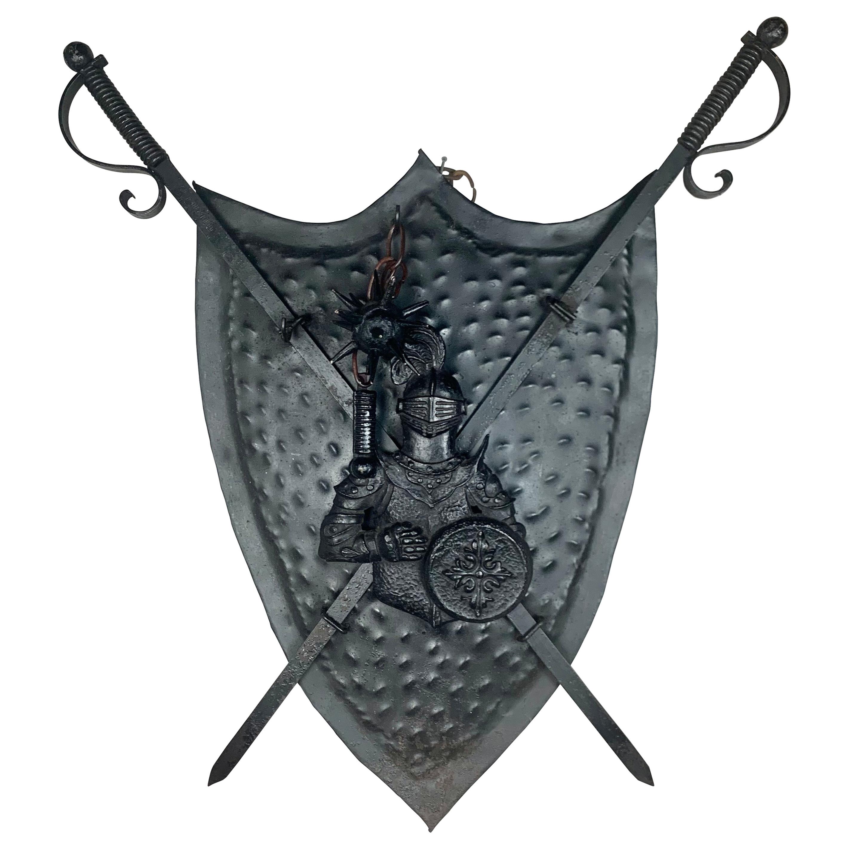 Iron Spanish Shield with Crossed Swords, circa 1900s