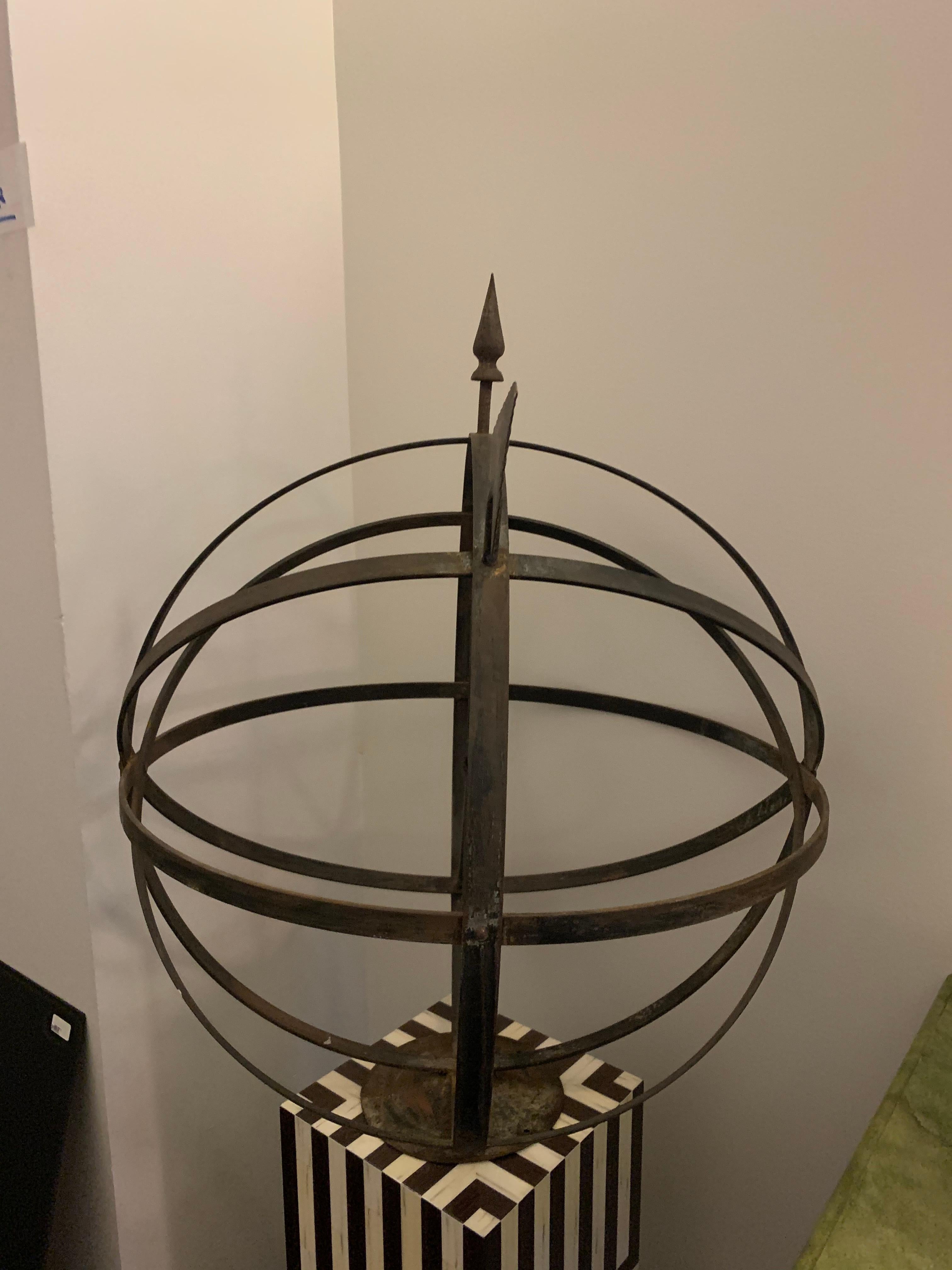 Iron Sphere Garden Ornament In Excellent Condition In New York, NY