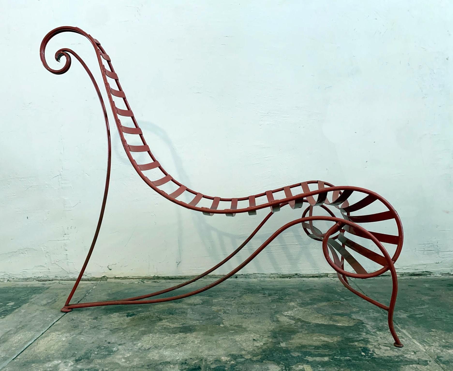 Iron Spine Chair Attributed to Andre Dubreuil 2