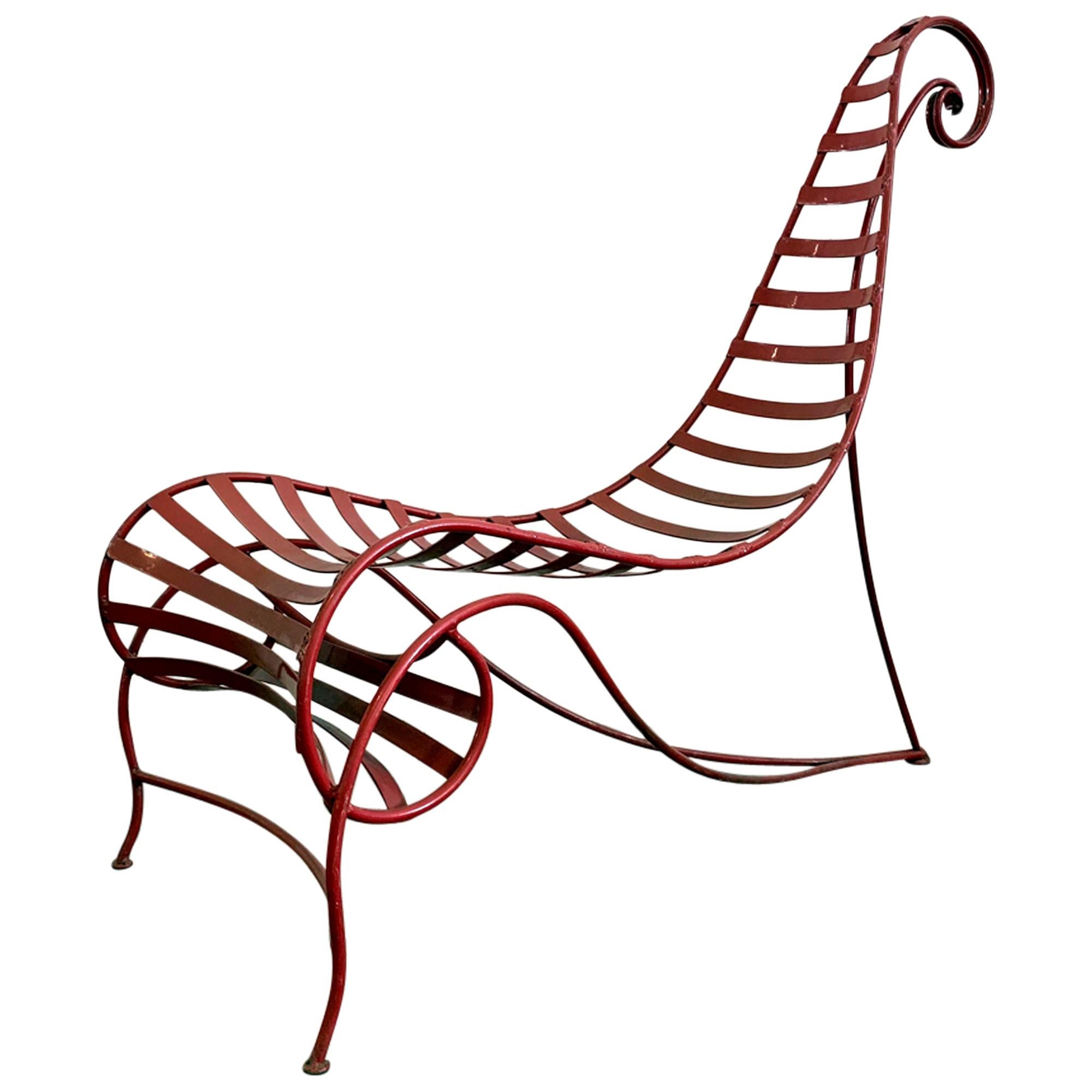 Iron Spine Chair Attributed to Andre Dubreuil