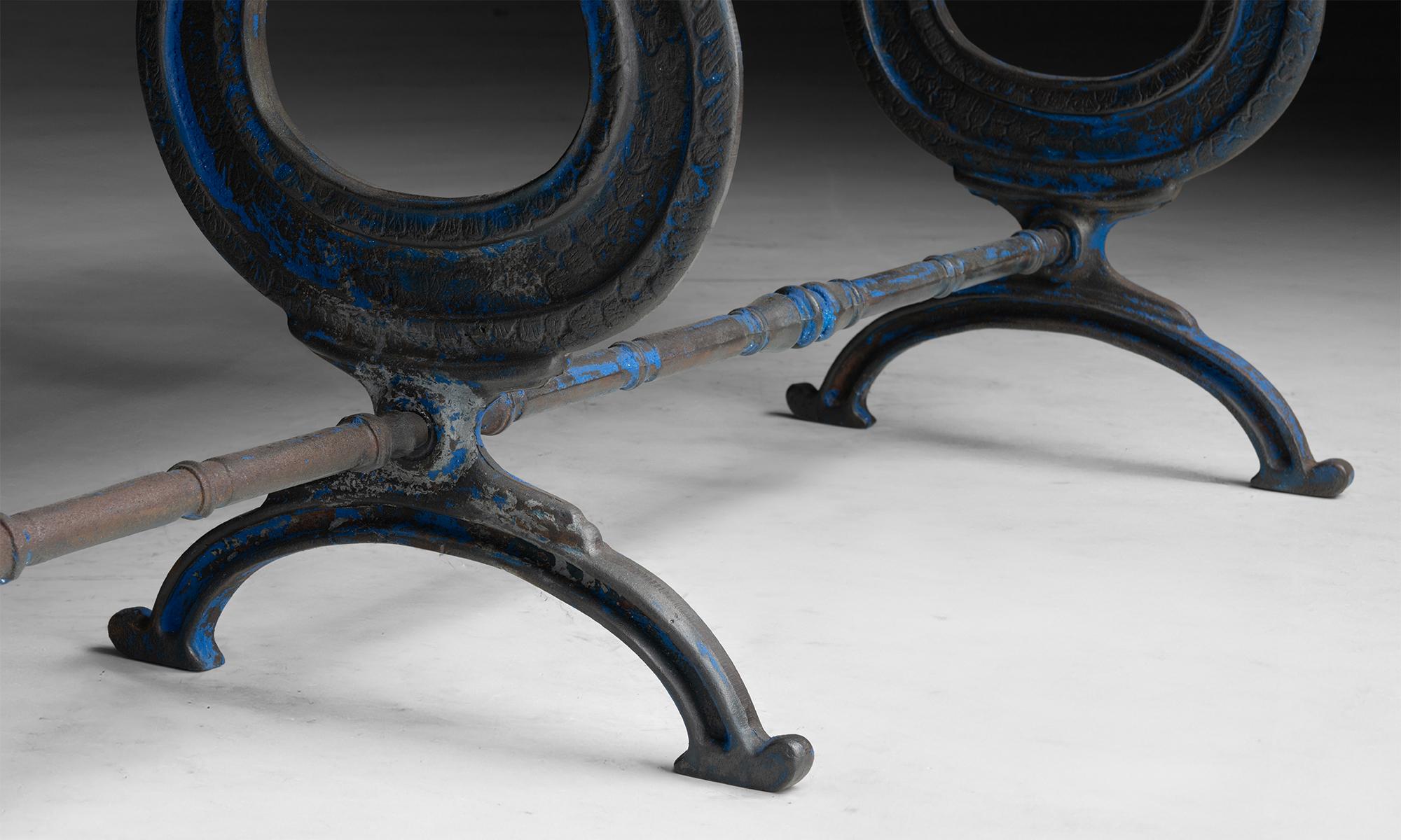 French Iron & Stone Tables, France circa 1950