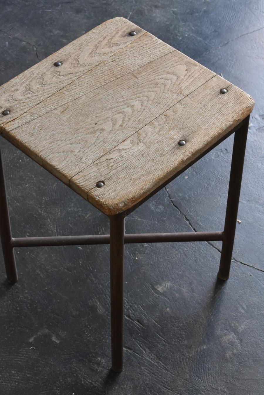 Metalwork Iron Stool Used in an Old Japanese Elementary School/Made in 1965 For Sale
