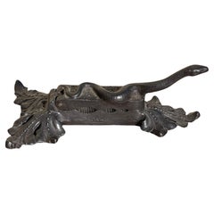 Antique Iron Stopper With Snake Decor