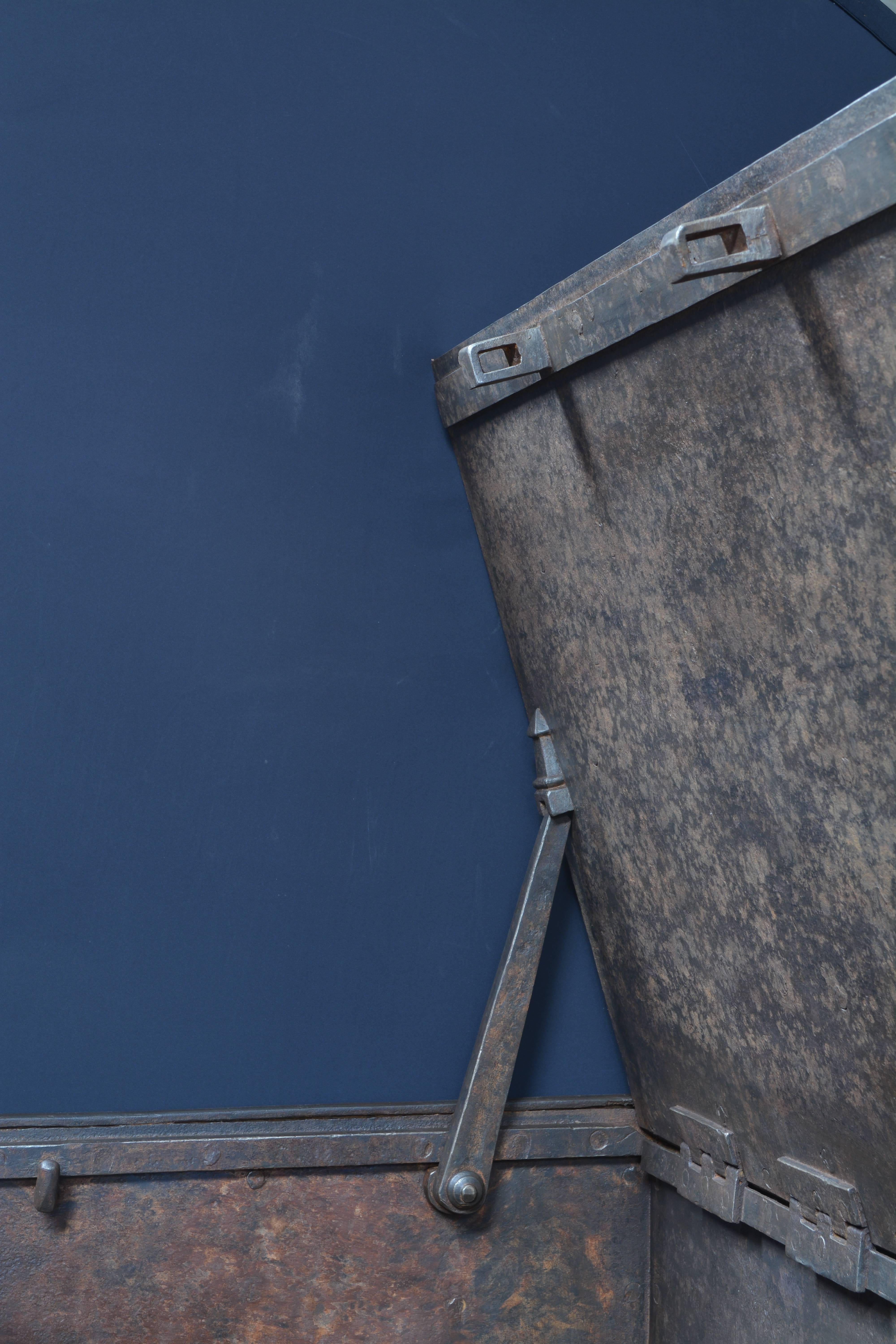 Iron Strong Box, 19th Century with Manufacturer Mark on Lid 2