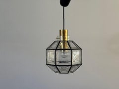 Lámpara de techo de cristal con estructura de hierro de Limburg, década de 1960, Alemania