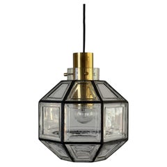 Lámpara de techo de cristal con estructura de hierro de Limburg, década de 1960, Alemania