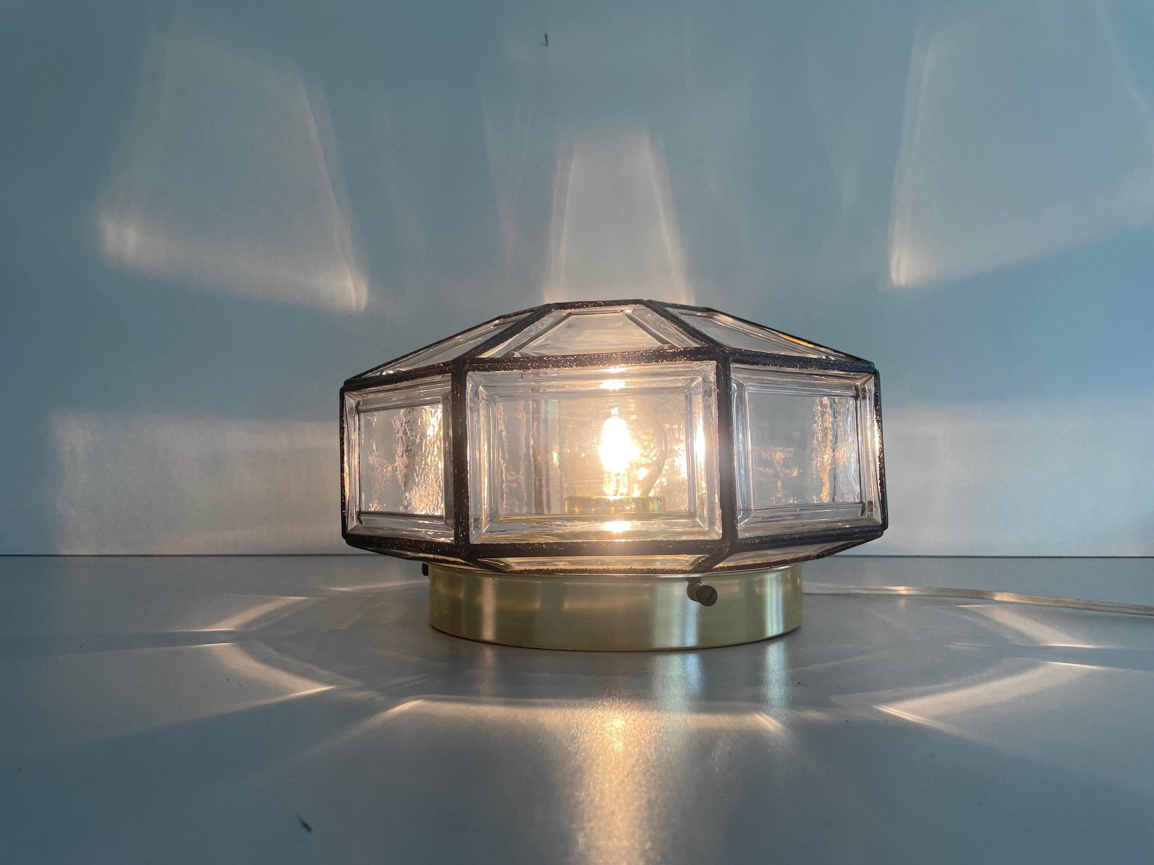 Iron Structured Glass Sconce or Ceiling Lamp by Limburg, 1960s, Germany en vente 10