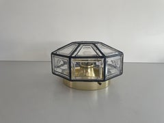 Iron Structured Glass Sconce or Ceiling Lamp by Limburg, 1960s, Germany