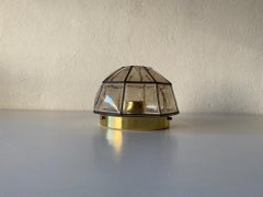 Lampada da soffitto o sconce in ferro e vetro strutturato di Limburg, anni '60, Germania