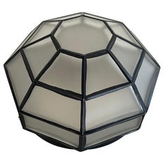 Iron Structured Glass Sconce or Flush Mount by Limburg, 1960s, Germany