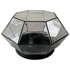 Iron Structured Glass Sconce or Flush Mount by Limburg, 1960s, Germany