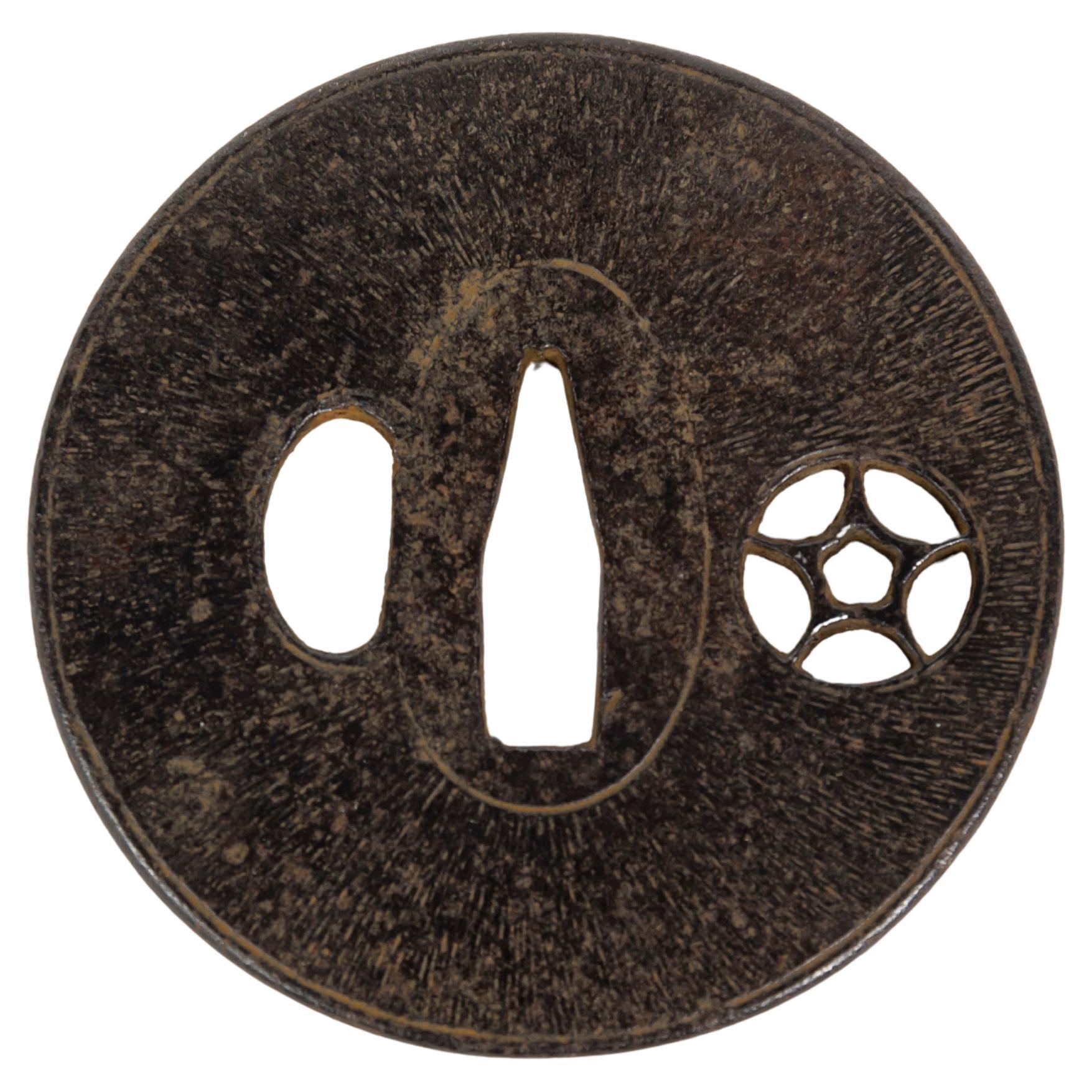 Iron sword part or Tsuba maru gata in iron im Angebot