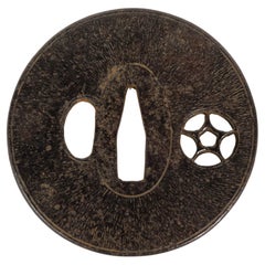 Iron sword part or Tsuba maru gata in iron
