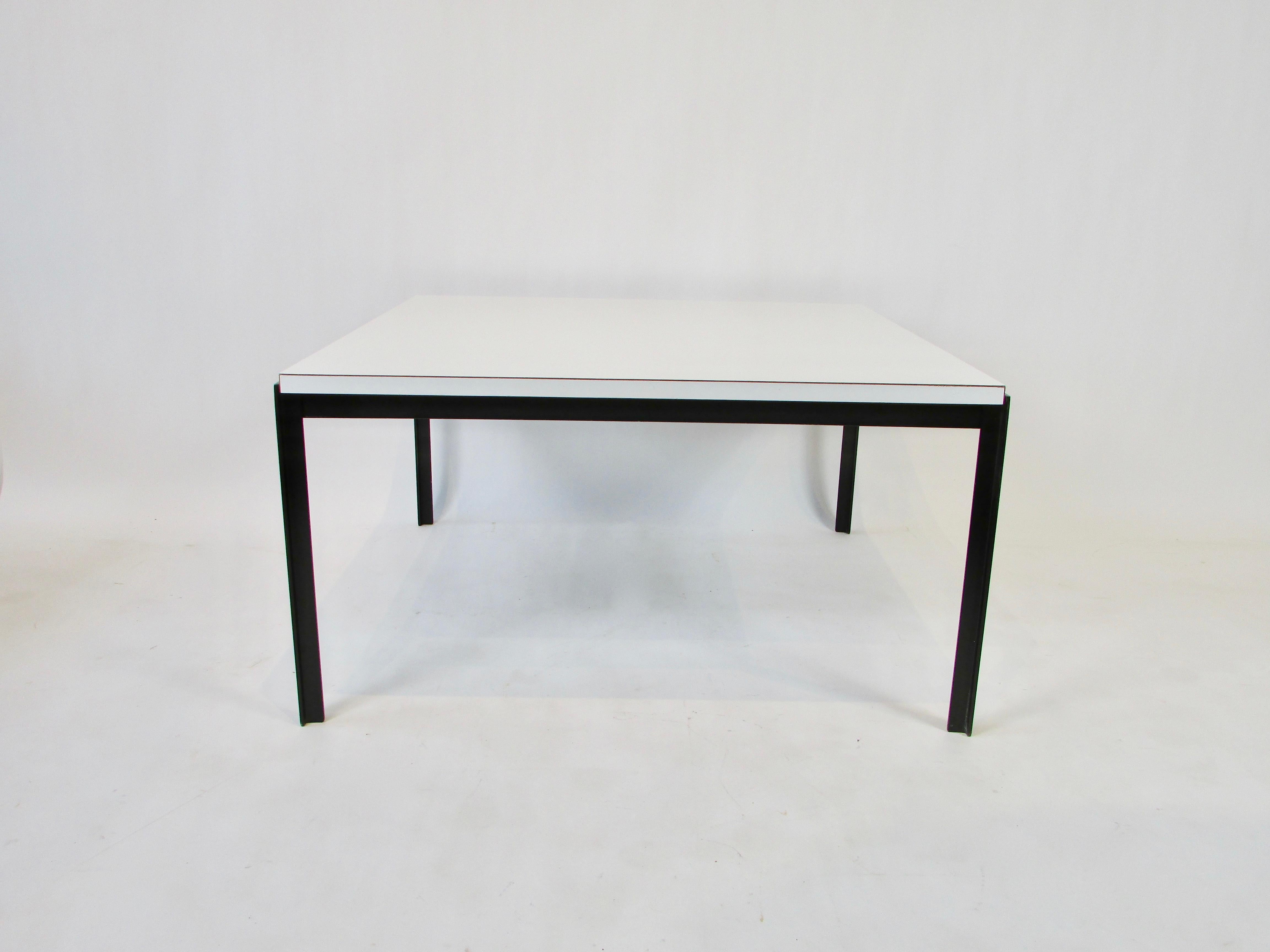 20th Century Florence Knoll Iron T-Bar Table with Formica Top 