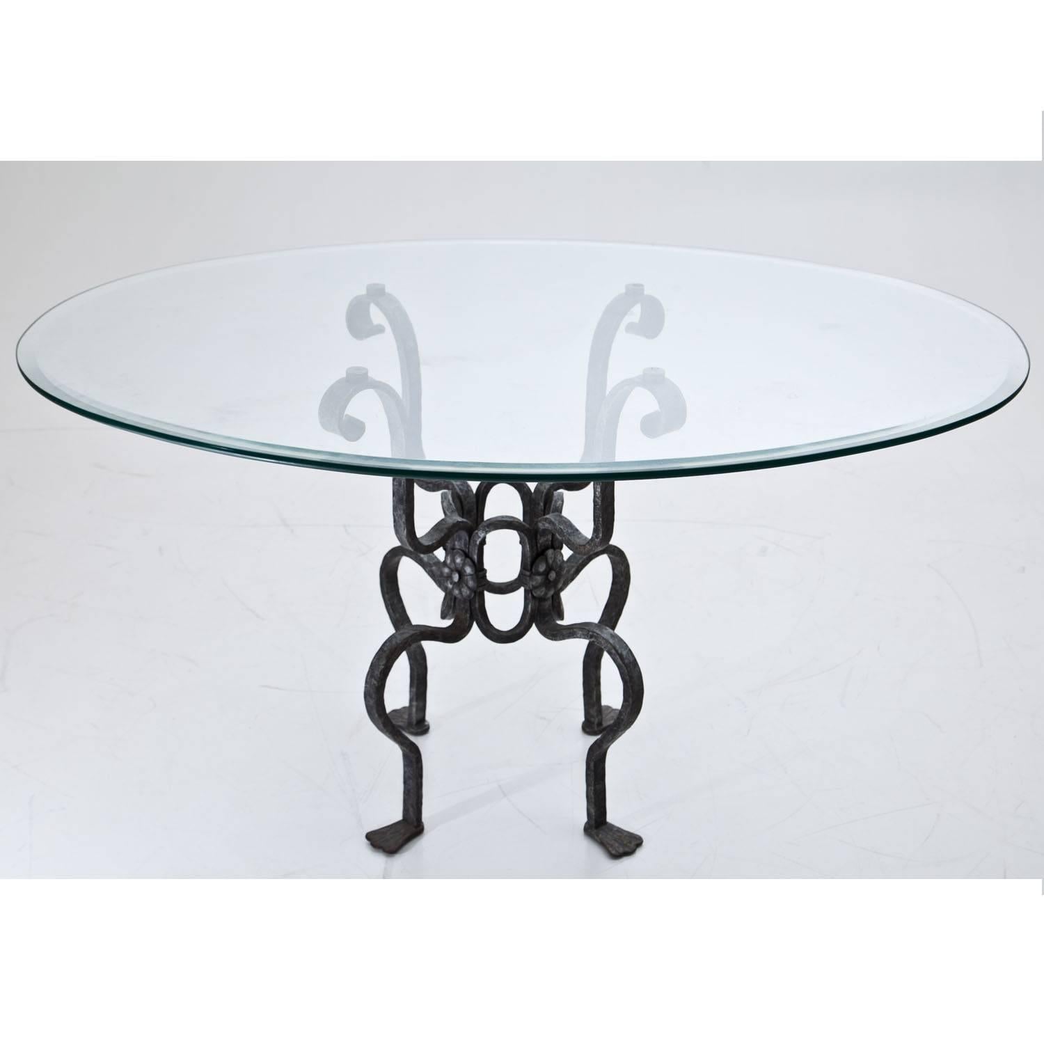 Mid-Century Modern Iron Table and Chairs, Italy, 1950s