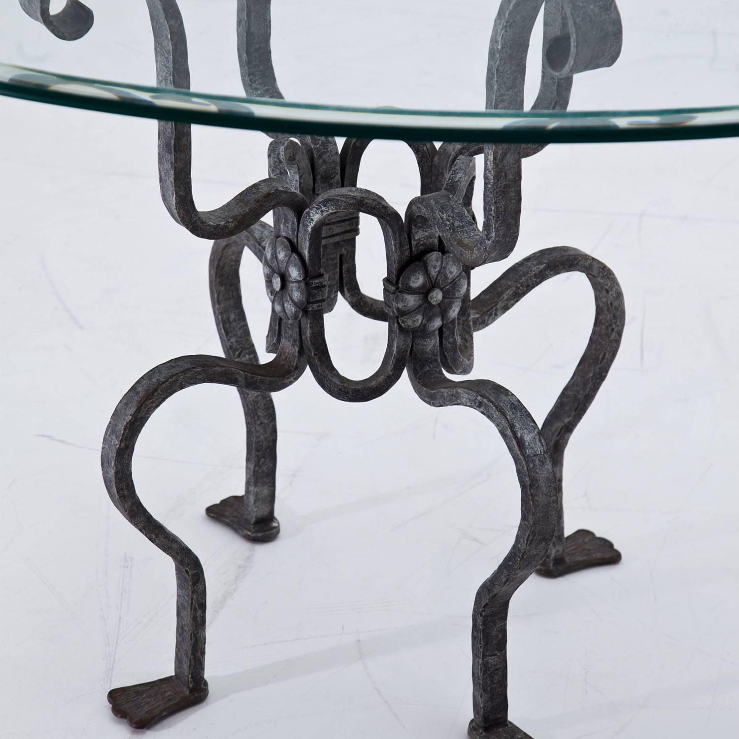 Italian Iron Table and Chairs, Italy, 1950s