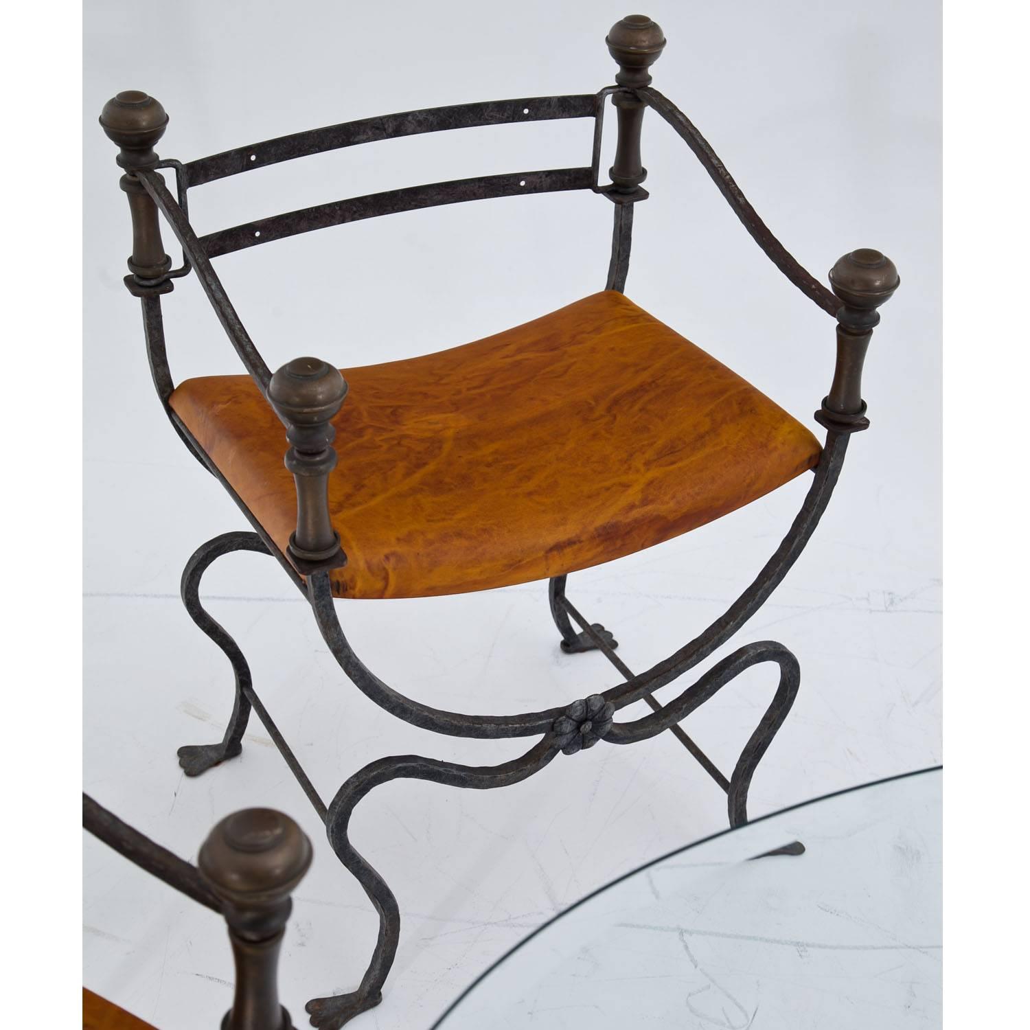 Iron Table and Chairs, Italy, 1950s In Excellent Condition In Greding, DE