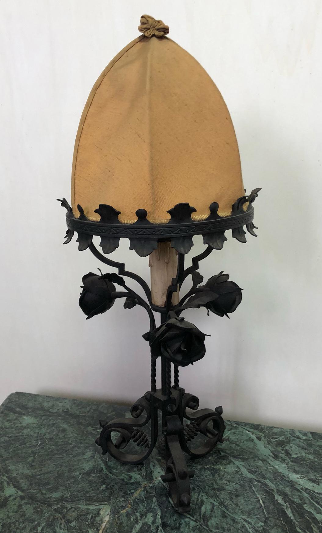 Iron Table Lamp Original Italian For Sale 1