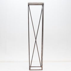 Iron Tall Plant Stand with Cast Stone Top