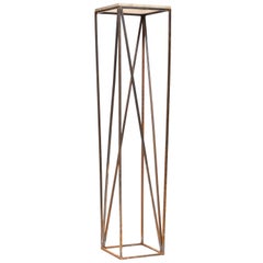 Iron Tall Plant Stand with Cast Stone Top