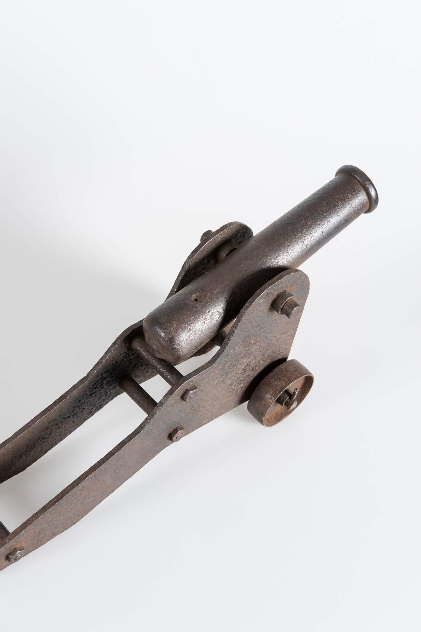 Italian Iron Toy Cannon, Italy, circa 1800 For Sale