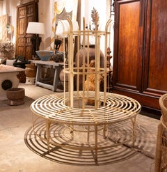 Iron Tree Bench Painted in Aged White Colour