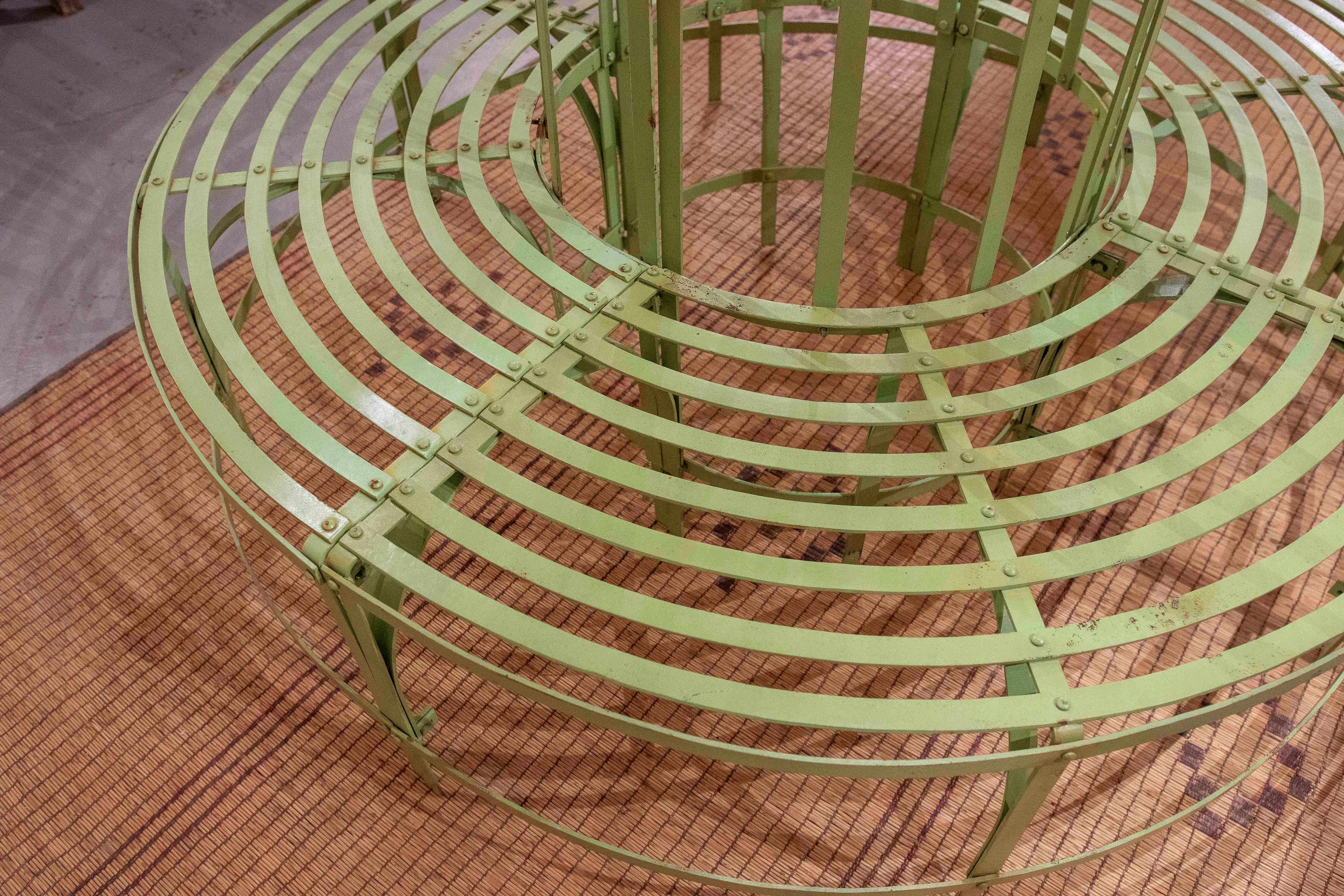Iron Tree Bench Painted in Green Colour 6