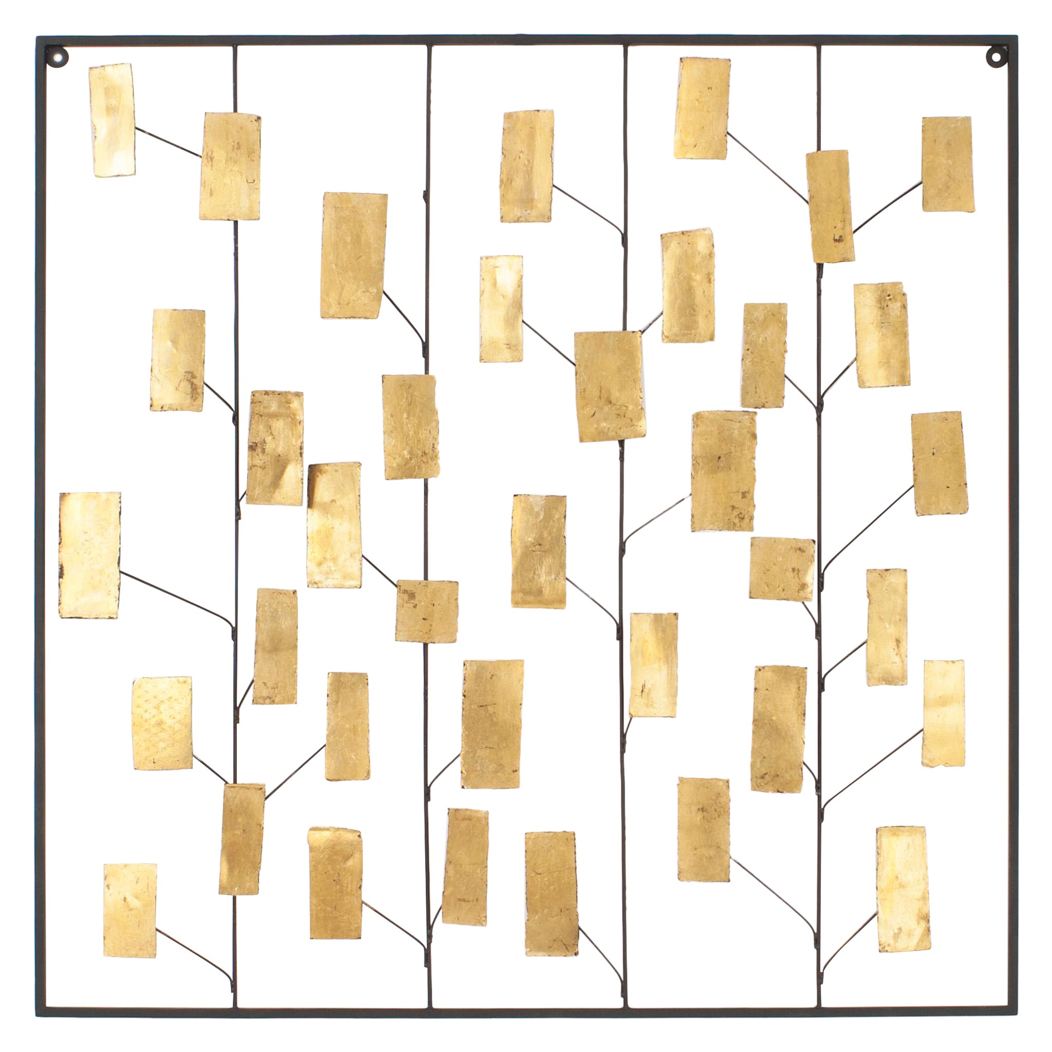 "Iron Tree" Wandkunst aus vergoldetem Metal im Angebot