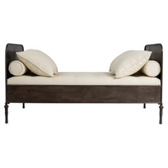 Iron Upholstered Daybed With Cushions, France, 1900-1909