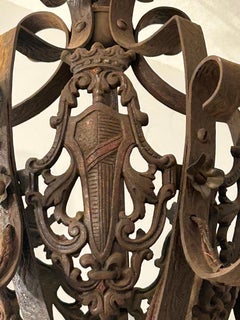 Iron Vintage Heraldic English Chandelier