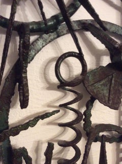 Sculpture en fer sur le thème du paysage marin signée A. Melia, Architectural Wall Art