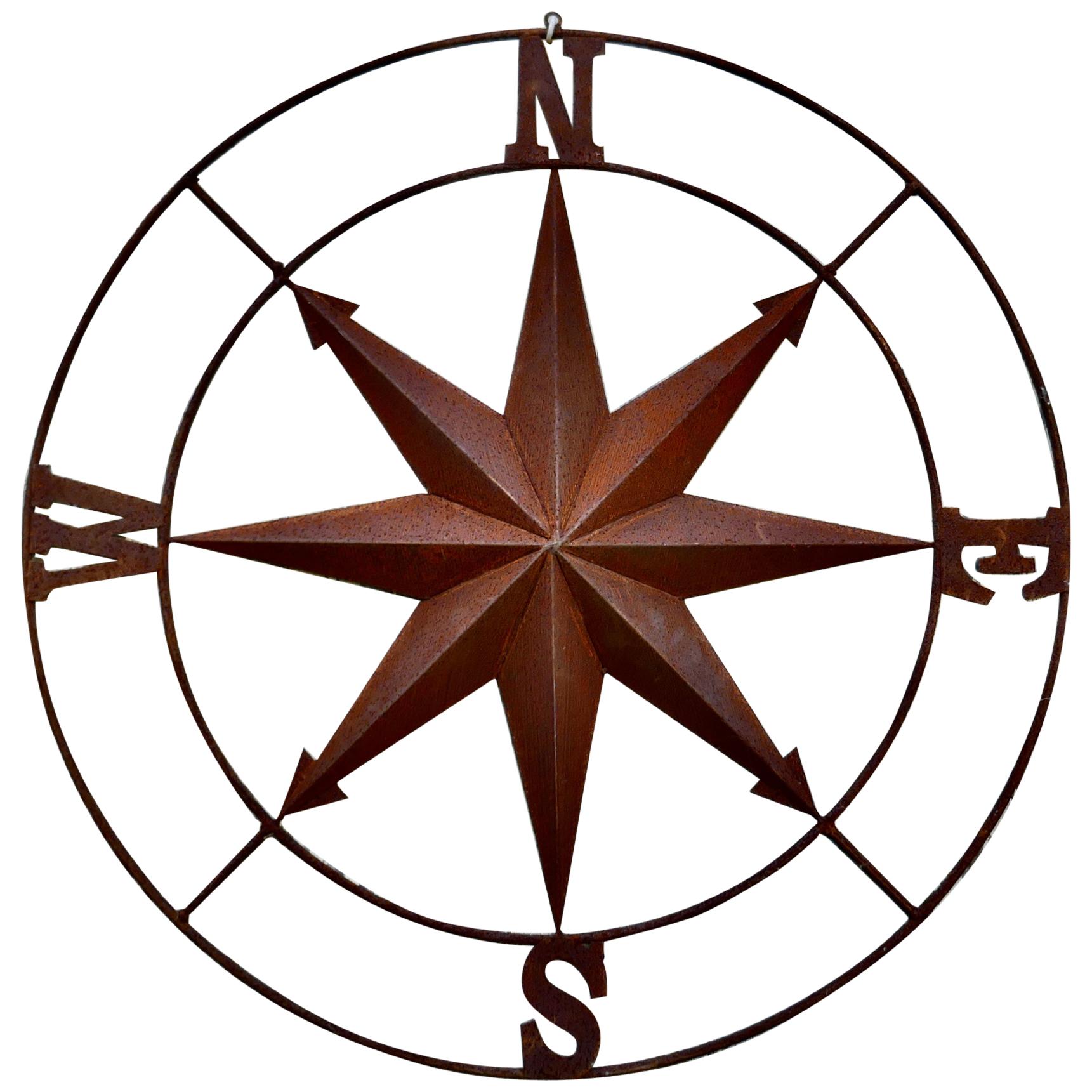 Iron Wall Hanging Nautical North South East & West, Ships Compass