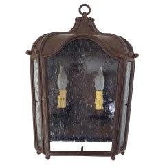 Farol de Pared de Hierro Óxido Antiguo con Cristal 1 de 6 para Exterior Estilo Europeo