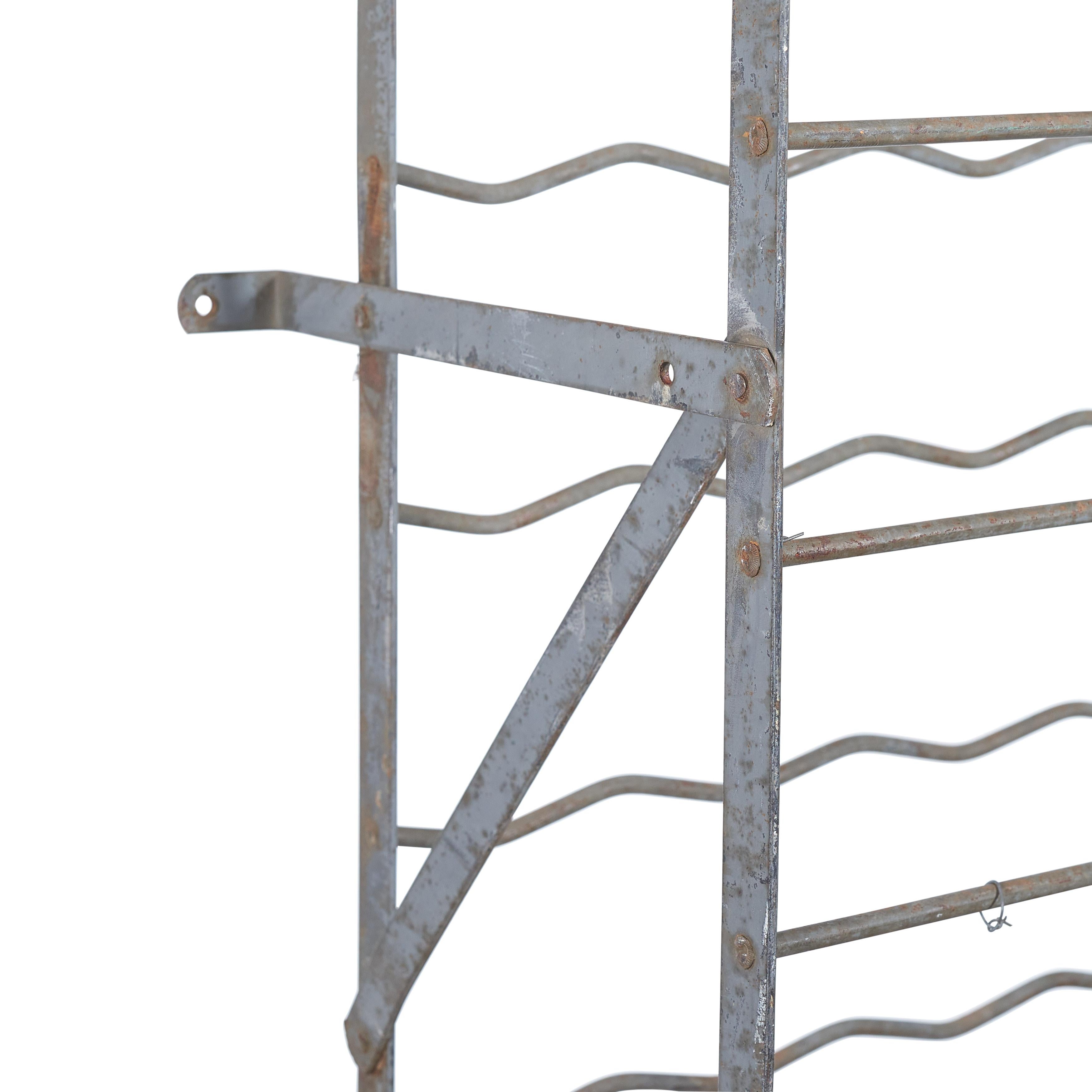 French Iron Wall Mounted Wine Rack For Sale