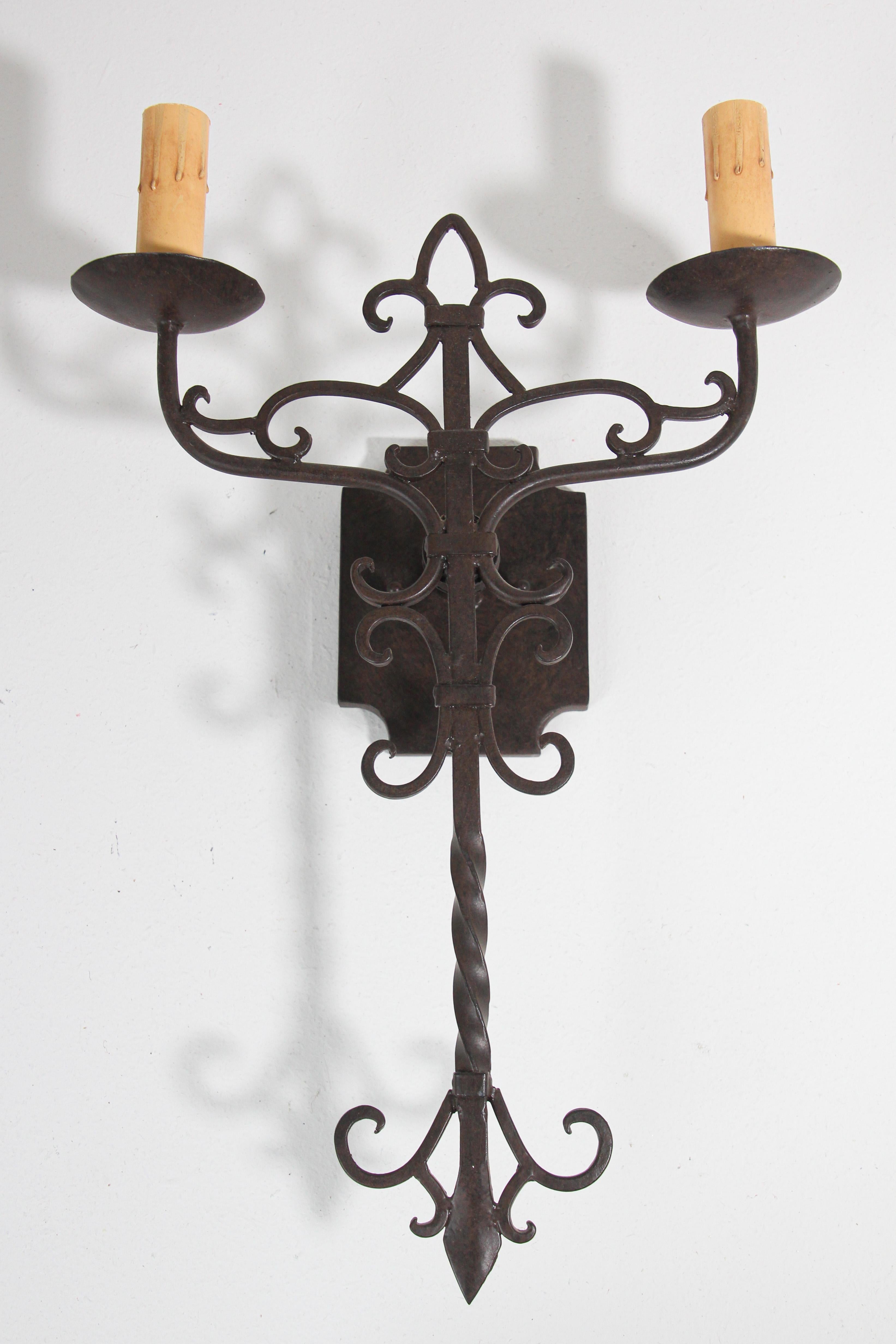 Iron Wall Sconces Santa Barbara Hacienda Spanish Style 8