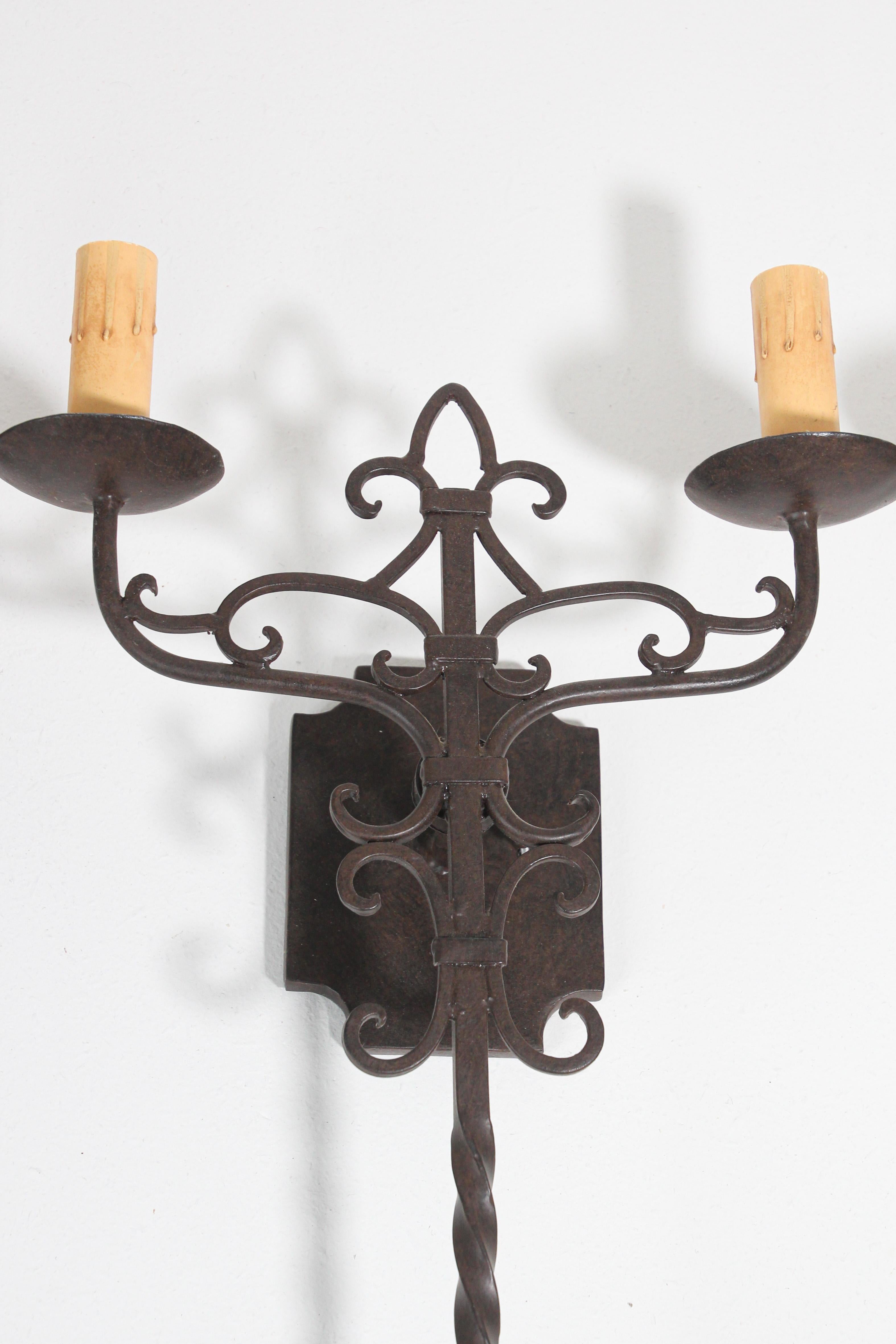 wrought iron wall candle holders
