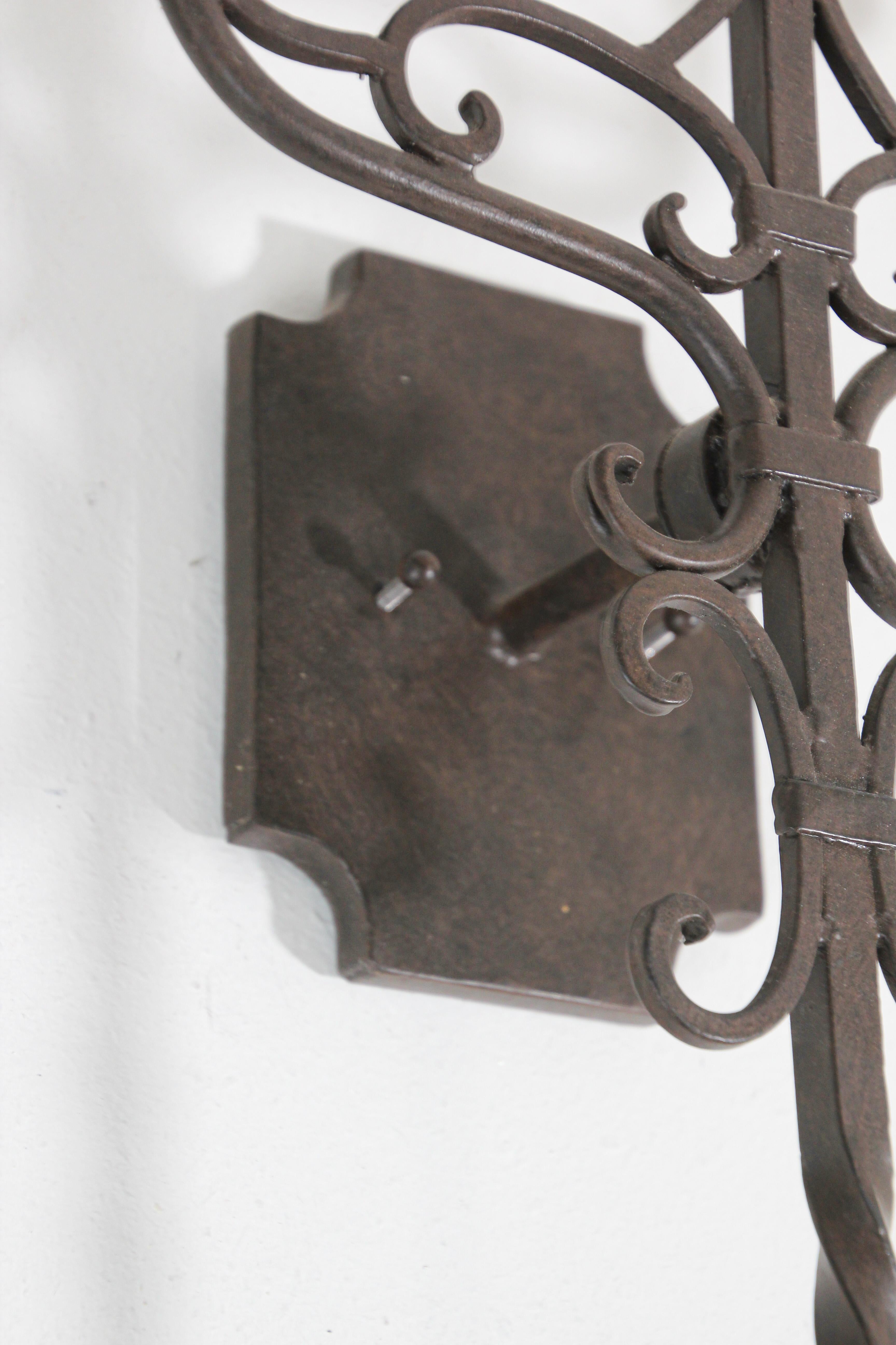 Iron Wall Sconces Santa Barbara Hacienda Spanish Style In Good Condition In North Hollywood, CA