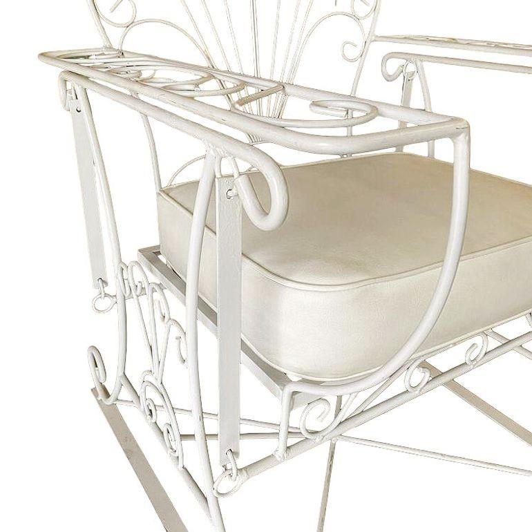 Sedia a dondolo da giardino/esterno in filo di ferro con braccioli a scorrimento, coppia in vendita 6