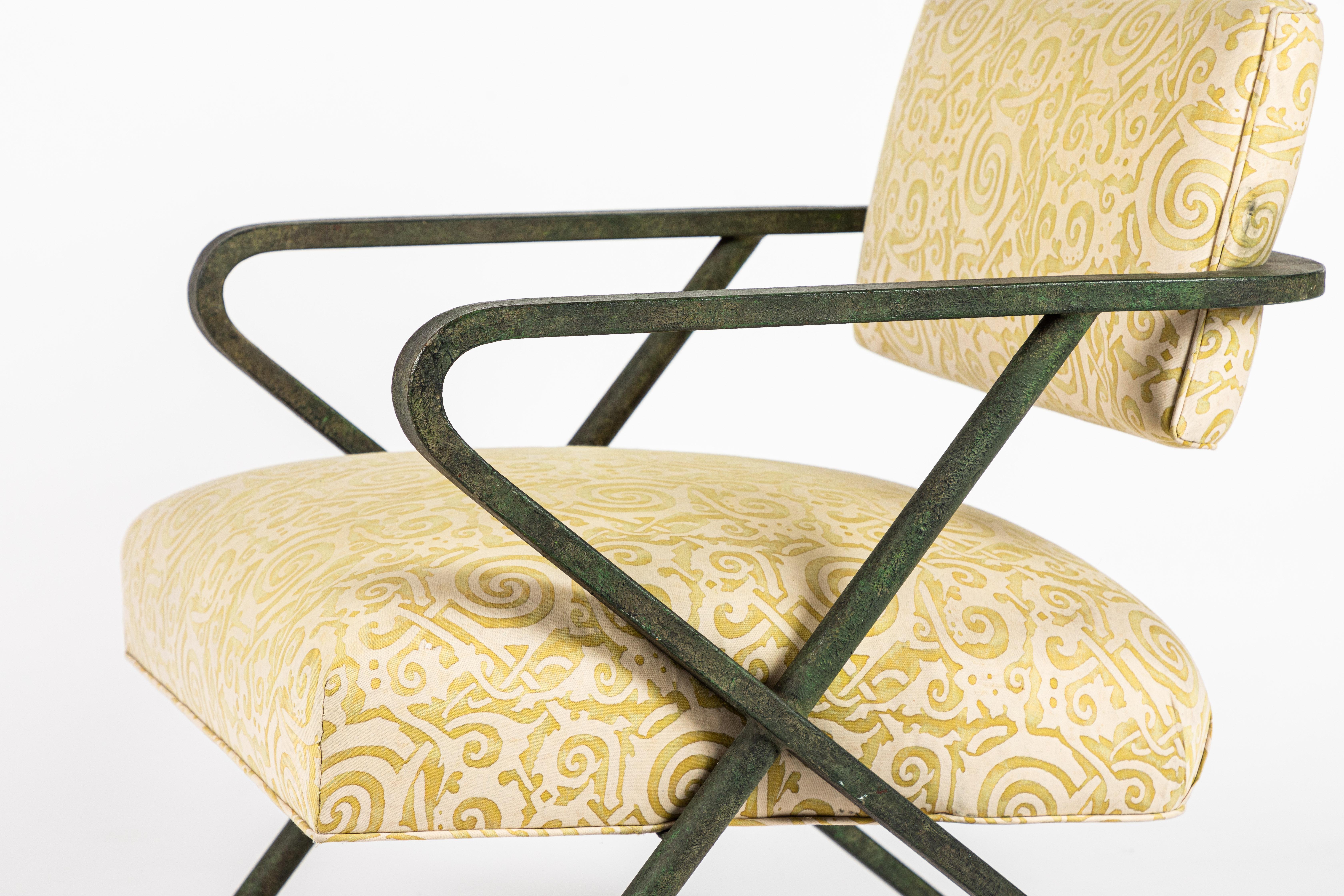 Mid-Century Modern Iron X Chair designed by William Haines