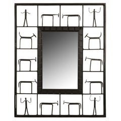 IronFigural Mirror Attributed to Frederick Weinberg