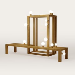 Ironic Minimalist Wooden Seating with Lighting Lightbox #2L by Olga Engel